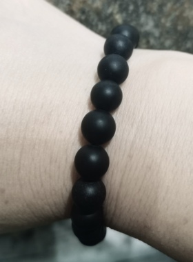 冰碛岩  紫墨湘玉手串 抛光工艺珠子 黑色 纯色