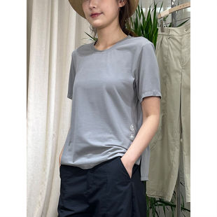 掂量女装 新款 松弛感气质灰色短袖 T恤女显瘦百搭L2V01T14080 夏季