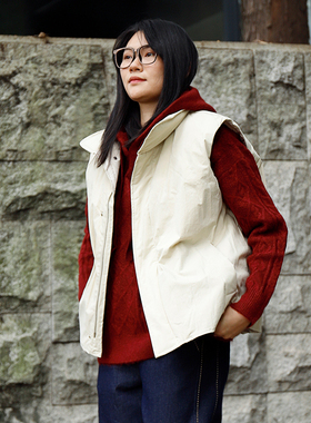 掂量女装 秋冬新款设计感立领羽绒马甲女宽松休闲外套Y4V02J14259