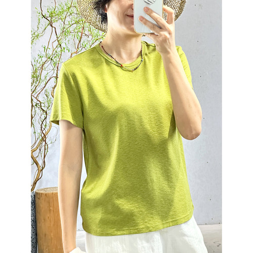 夏季小马刺绣简约圆领短袖T恤女