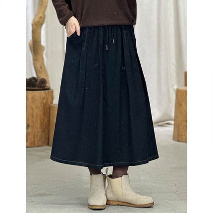 掂量女装 秋冬季新款设计感黑色半身裙通勤文艺中长裙Y4V01S13999