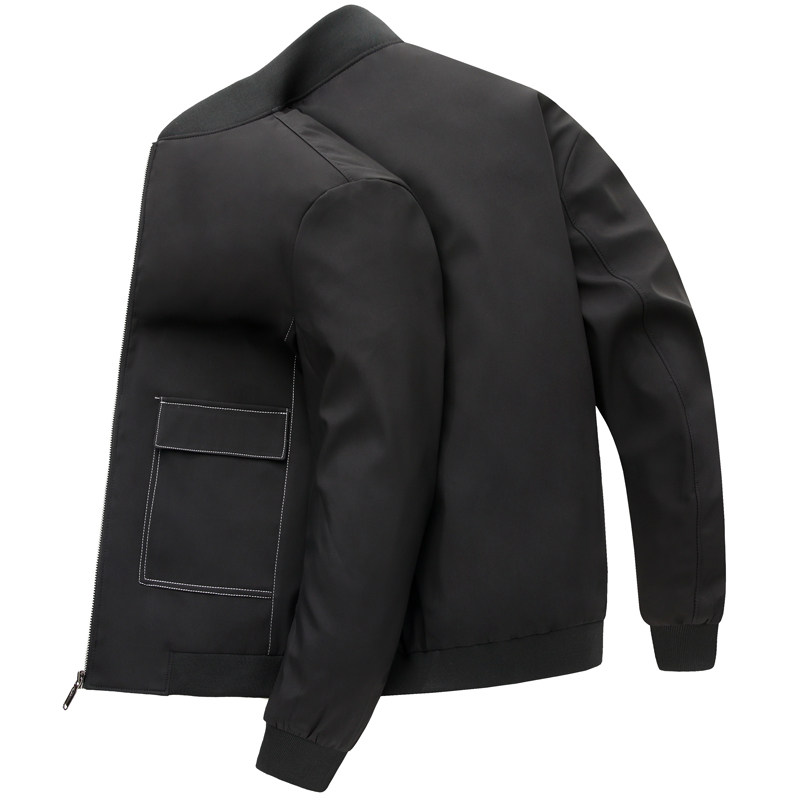 2210/P60 2022中青年秋装新款棒球服外套男爸爸商务休闲夹克外套图片