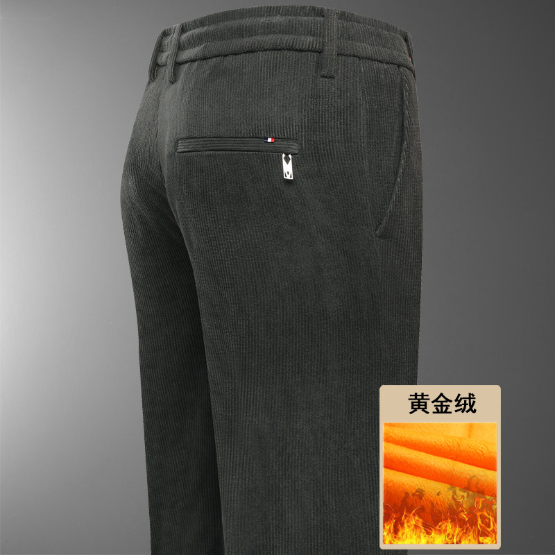 主推爆版9811/P55商务男裤加绒加厚中老年高腰松紧腰灯芯绒爸爸裤,男装休闲裤,星座1216