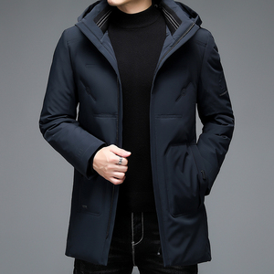 高品货！9902/P280中老年商务休闲中长款羽绒服爸爸羽绒外套图片