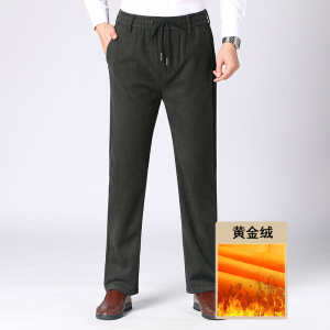 主推大爆版9811/P55商务裤加绒加厚中老年松紧腰灯芯绒爸爸裤子图片