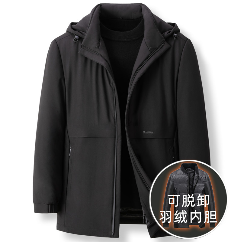 可脱内胆羽绒服！8218/P168商务爸爸羽绒服中老年中长款外套，男装羽绒服，星座1216