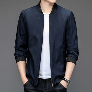 2205/P55 2022秋装新款棒球服外套男爸爸商务休闲夹克中年外套男图片