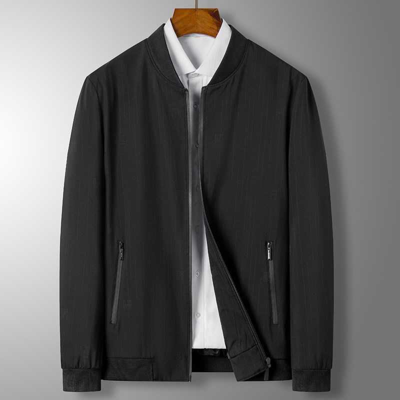 2205/P55 2023春装新款棒球服外套男爸爸商务休闲夹克中年外套男图片