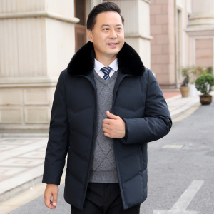 主推羽绒服！跑量款！8812/P168商务爸爸羽绒服中老年中长款外套图片