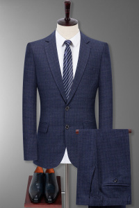 长年有货！9890/P205西服套装男商务正装礼服格子西装婚礼服一套图片