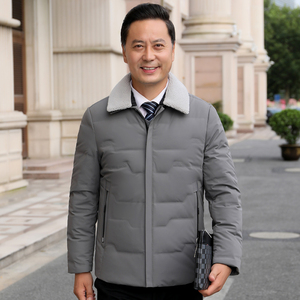 92001/P190中老年休闲商务羽绒服外套中青年爸爸轻薄羽绒外套图片