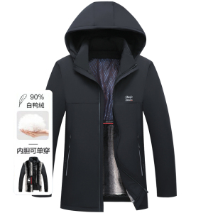 主推款!可脱内胆羽绒服！8221/P165商务爸爸羽绒服加绒加厚中年装图片