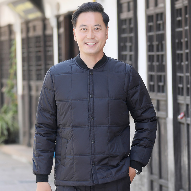 502/P65中老年羽绒内胆老人保暖羽绒内衣爷爷宽松羽绒服爸爸内胆,男装羽绒服,星座1216