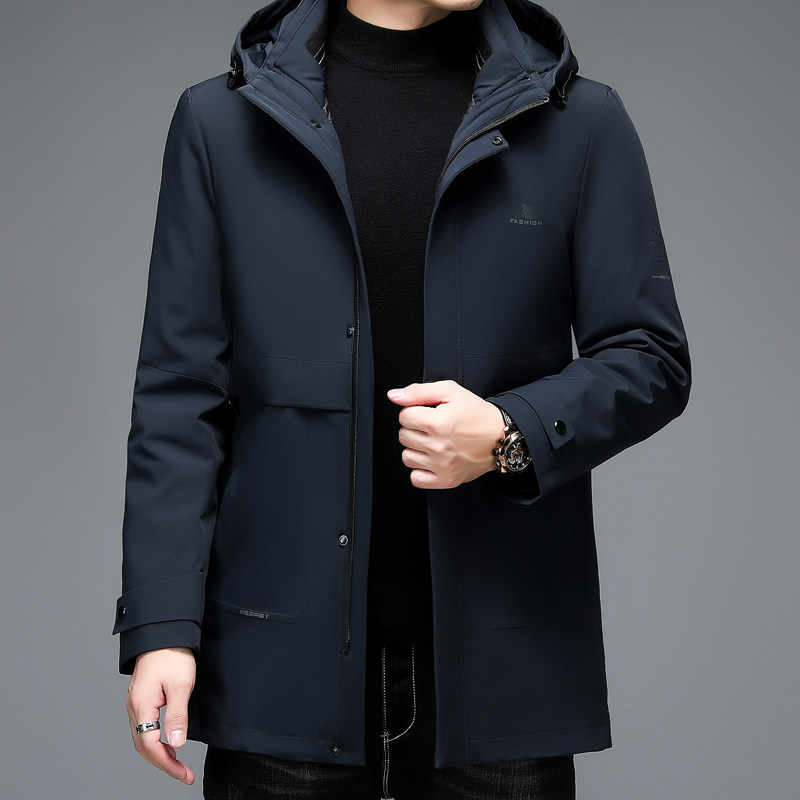 高品货！可脱内胆中老年爸爸中长款羽绒服男9901/P300,男装羽绒服,星座1216