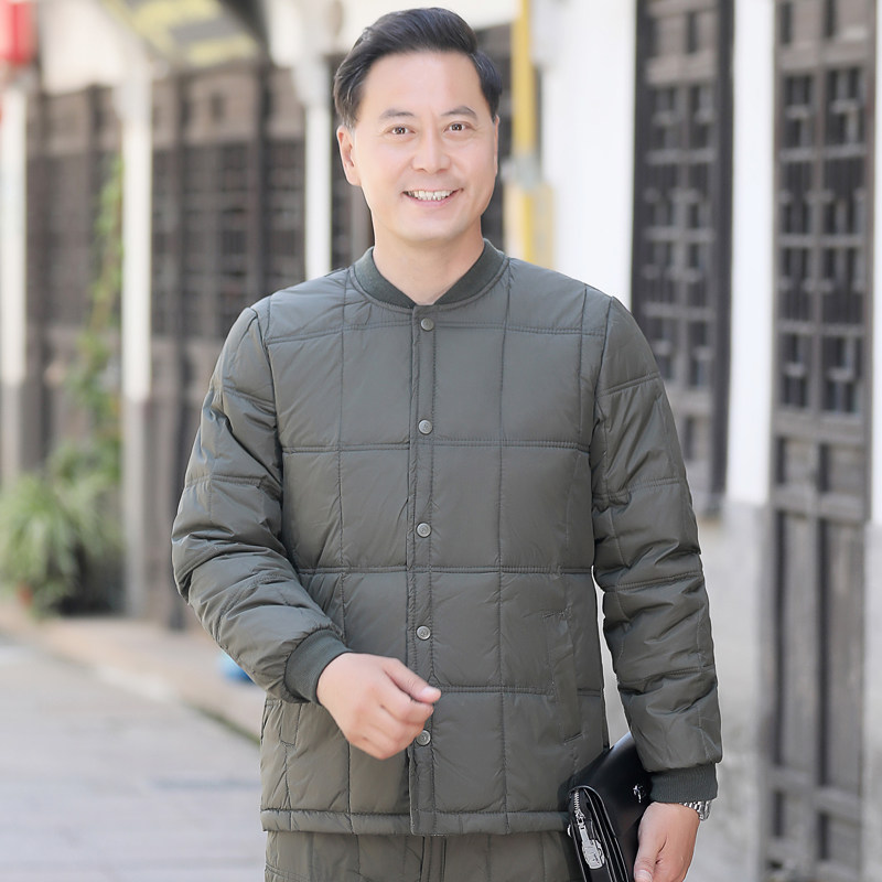 502/P65中老年羽绒内胆老人保暖羽绒内衣爷爷宽松羽绒服爸爸内胆,男装羽绒服,星座1216