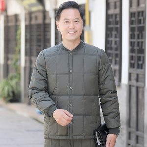 502/P65中老年羽绒内胆老人保暖羽绒内衣爷爷宽松羽绒服爸爸内胆图片