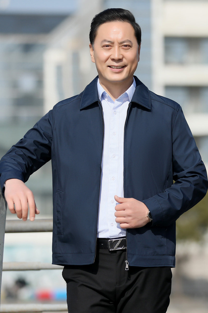 长年有货！2801/P75中老年男装夹克衫翻领老年人外套父亲薄款上装,男装夹克,星座1216