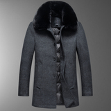 8122/P200羽绒大衣男爸爸中长款呢大衣外套老人羊毛风衣商务外套，男装毛呢大衣，星座1216