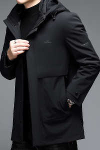 高品货！可脱内胆中老年爸爸中长款羽绒服男9901/P300图片