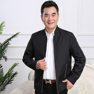 1711/P60商务外贸夹克男爸爸薄款休闲外套中老年父亲秋装图片
