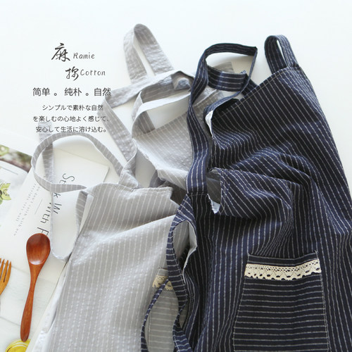 8607纯棉双层防水厨房背带围裙
