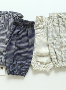 5506复古休闲风格纹纯棉泡泡袖套女防晒护袖防脏透气办公家务袖头