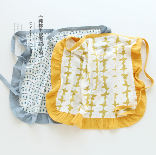 6654森系文艺田园纯棉柔软舒适花店薄款 围兜女士居家厨房半身围裙