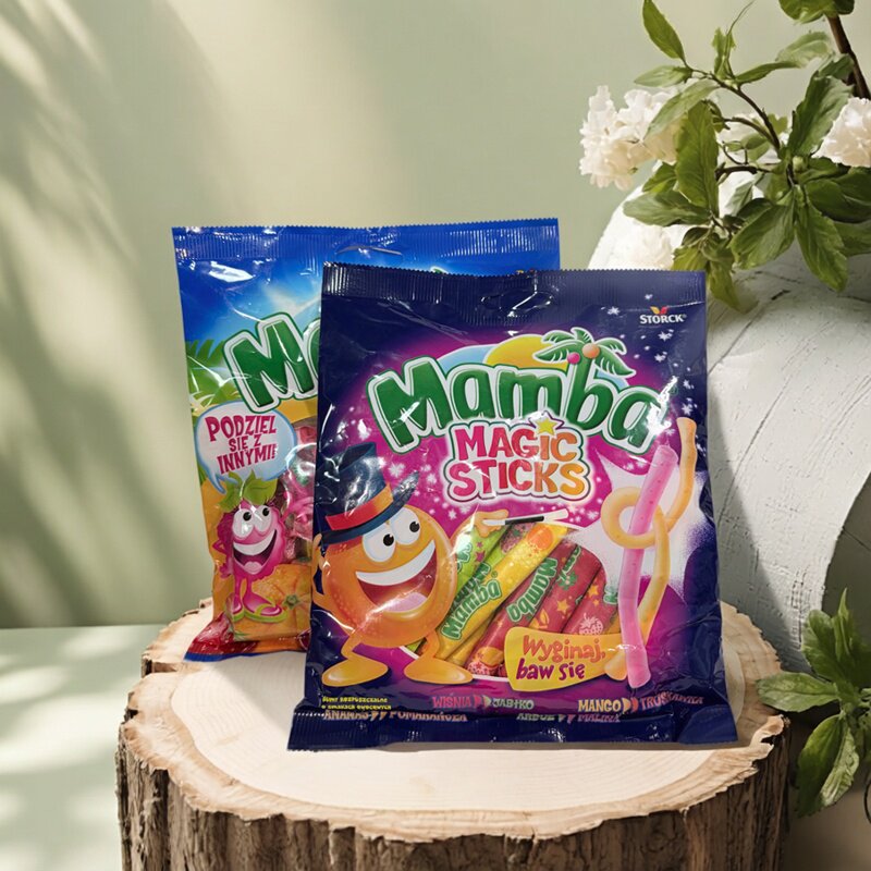 德国进口Mamba魔法棒形/派对混合水果味咀嚼软糖糖果140g/袋