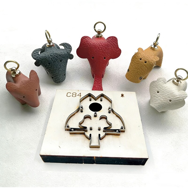 C84大象皮革刀模 手工DIY钥匙扣挂件模具 多部件组装型皮具工具