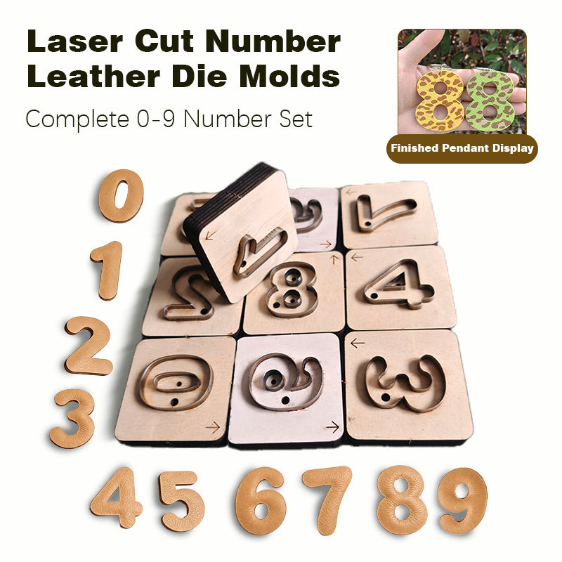 0-9 全套数字皮革刀模 DIY 手工皮艺挂件钥匙扣配饰裁断下料模具