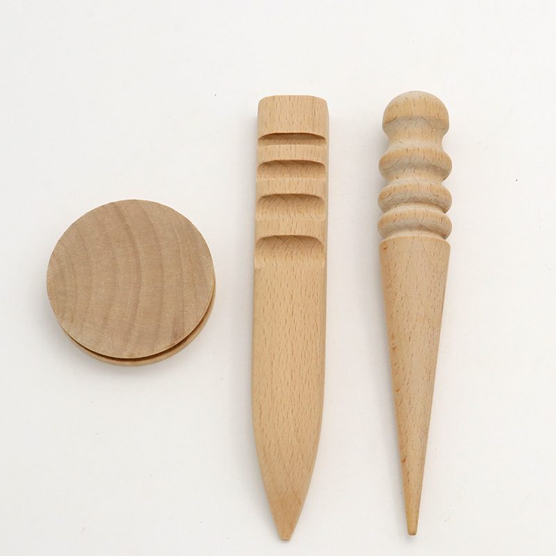 榉木打磨棒皮革磨边封边抛光倒圆角圆边扁棒圆棒diy皮革工具 D14