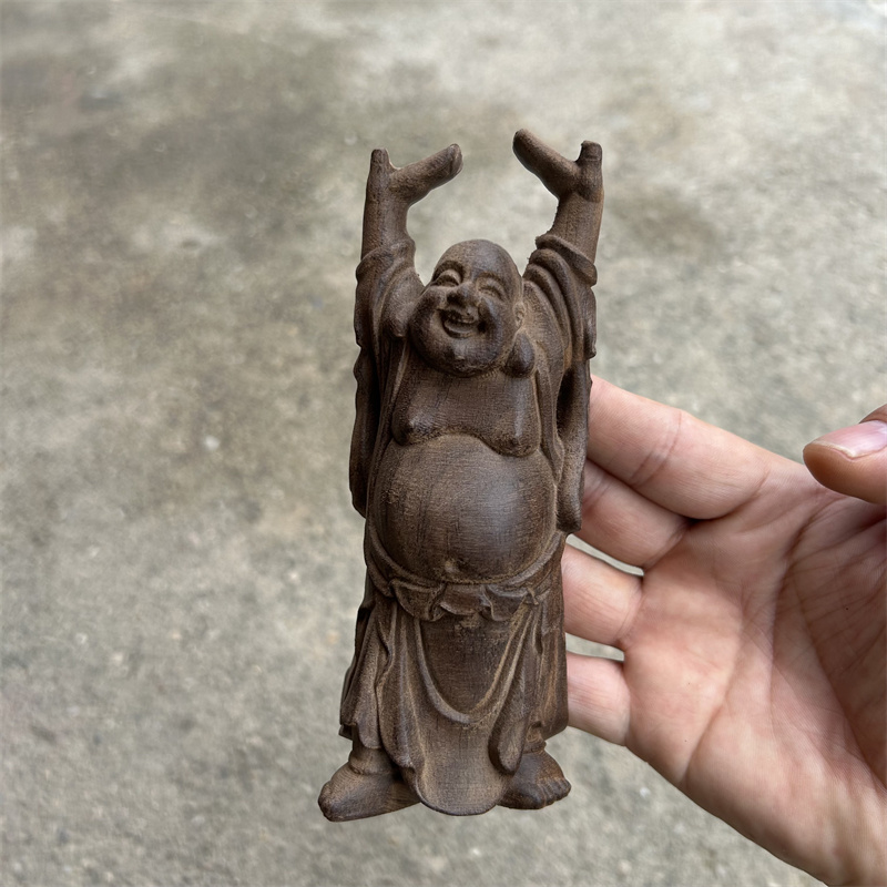 顶天立地弥勒佛沉香木