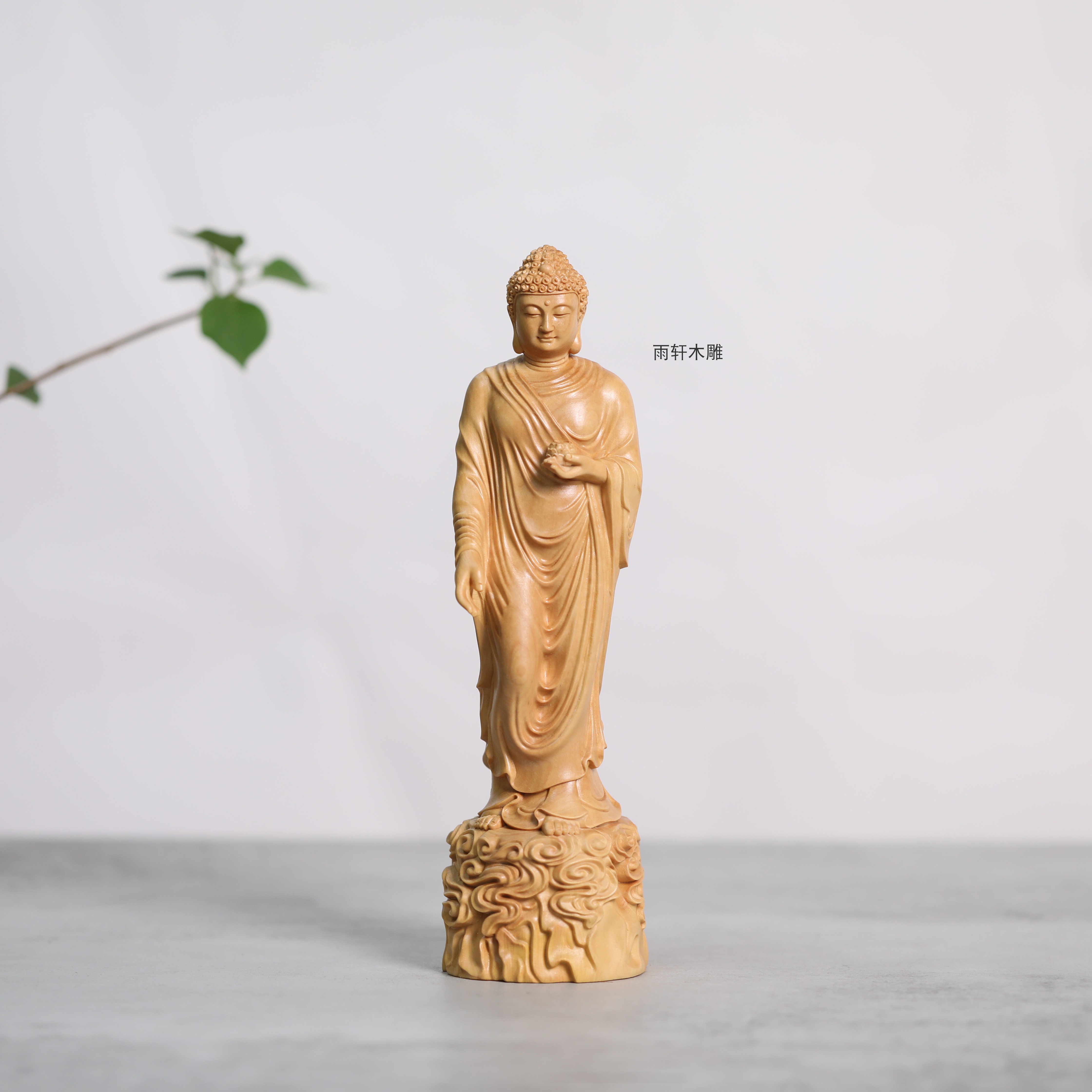 正宗小叶黄杨木雕阿弥陀佛像摆件