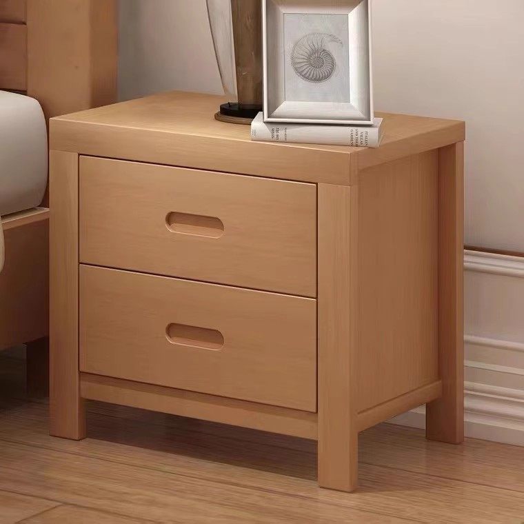 榉木实木床头柜 简约现代床边收纳柜经济型卧室整装小柜子储物柜