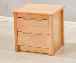 榉木实木床头柜 简约现代床边收纳柜经济型卧室整装小柜子储物柜