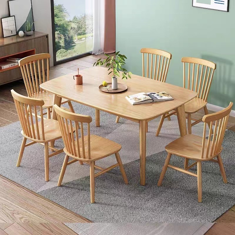 泰国进口橡胶木长方形餐桌