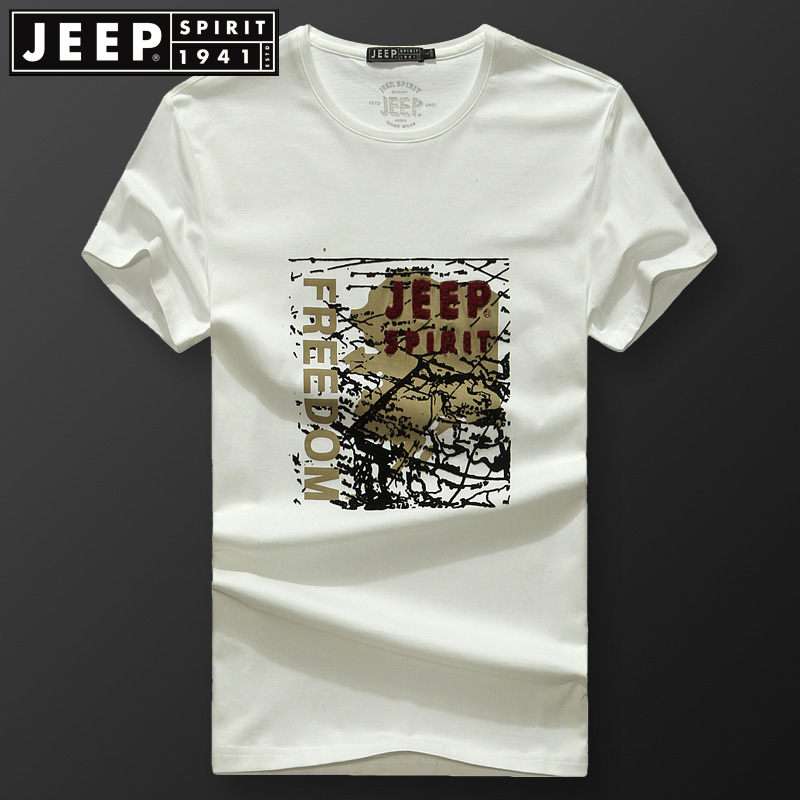 ÕýÆ·jeepÔ²Áì¶ÌÐätÐôÄÐÊ¿¿íËÉ´óÂë´¿ÃÞ¼ªÆÕÌåÐôÉÏÒÂ2018Ïļ¾±¡¿î