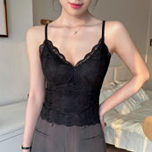 美背吊带2026新款 蕾丝女内搭黑色背心带胸垫春夏穿搭打底上衣外穿