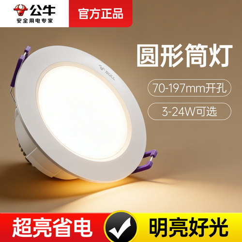 LED筒灯嵌入式75mm开孔天花桶灯