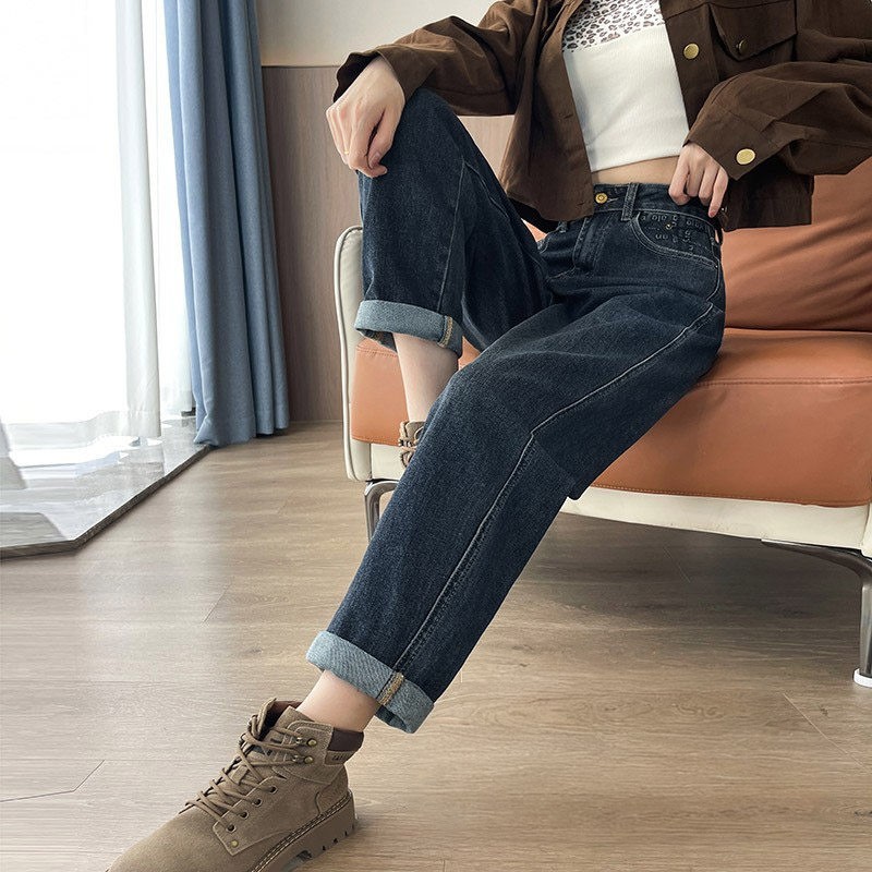 秋季弹力哈伦牛仔裤女2026新款高腰遮肉显瘦宽松大码萝卜老爹裤子,女装/女士精品,牛仔裤,淘宝优惠券,粉丝福利购,淘宝优惠卷