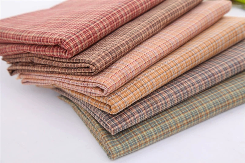 6色复古DIY手工纯棉先染布娃衣格子棉布服装童装面料手工23*25m