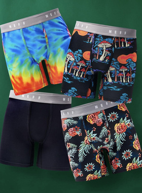 超柔！美式潮牌NEFF滑板运动健身篮球男士内裤透气平角四角短裤