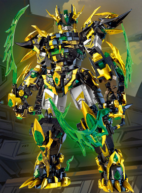 乐毅62030-72黑虎赵云冰封关羽机甲三国潮玩拼装积木模型