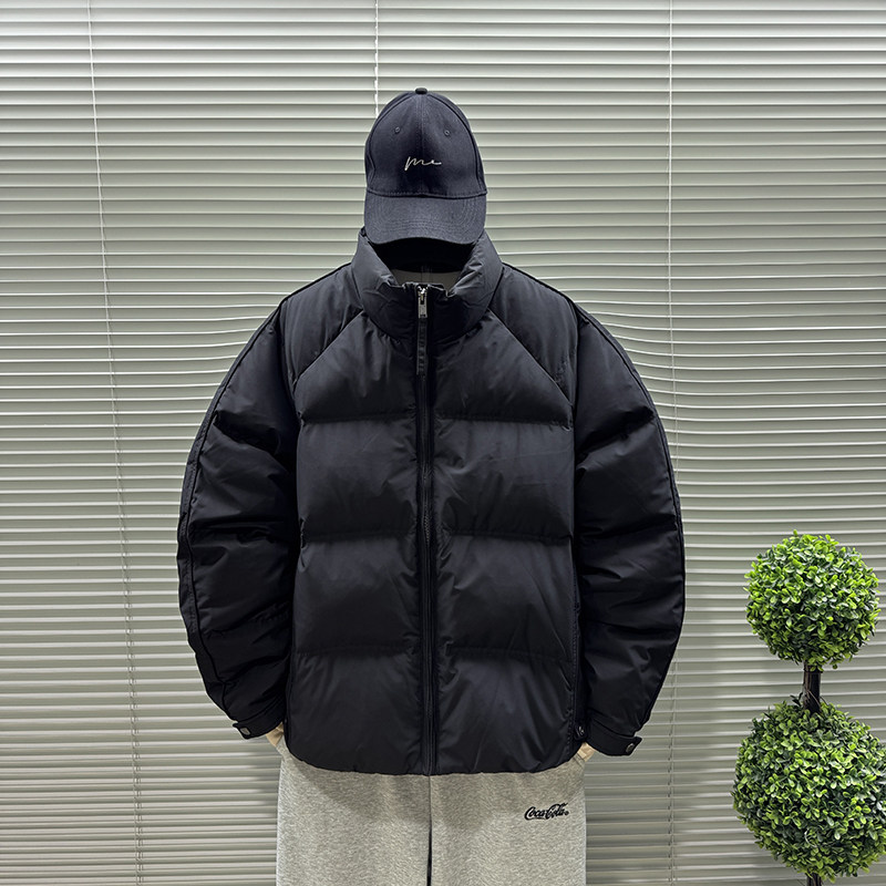 冬季新款25立领羽绒服男士修身短款白鸭绒夹克休闲外套男款面包服