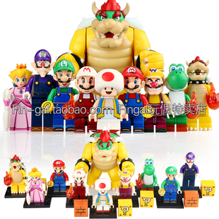 兼容国产超级玛丽小库巴马里奥樱花公主耀西WM6103积木人仔玩具
