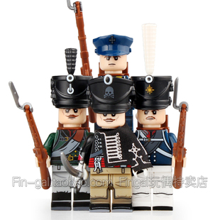 兼容国产拿破仑战争人仔普鲁士近卫军后备兵N021-024军事积木玩具