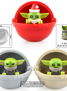 科睿积木人仔XP335星球大战曼达洛人圣诞版婴儿尤达宝宝拼装玩具