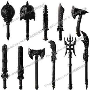 FD配件适配乐高国产积木人仔青龙偃月刀方天画戟三国古代士兵武器