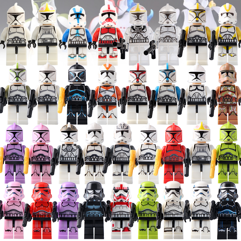 星球大战特价清仓2元一个白兵暴风兵克隆兵人仔积木拼装玩具AX