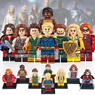 兼容国产X0337超级英雄漫画版黑袍纠察队祖国人风暴MOC拼装积木人